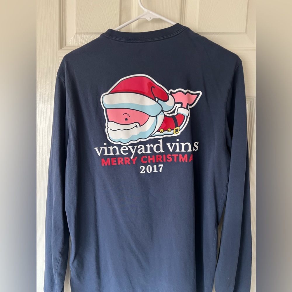 vineyard vines christmas 2017 long sleeve shirt - small